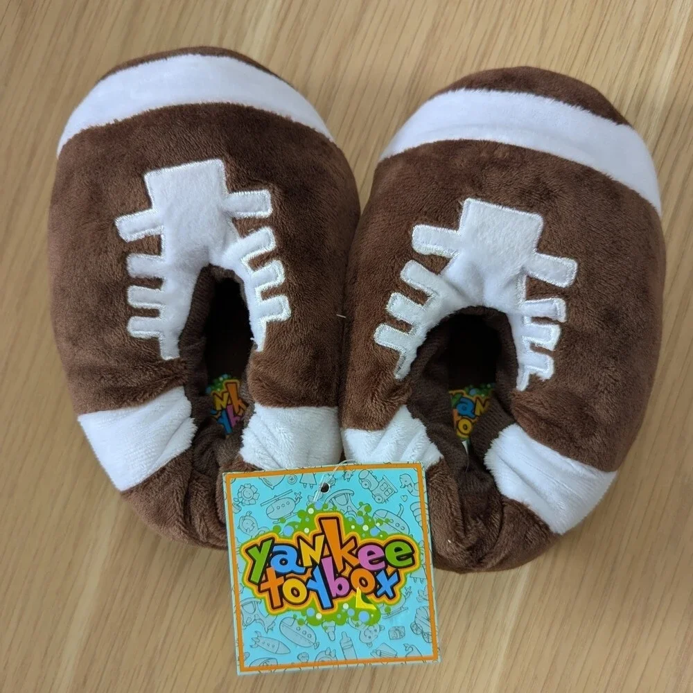 NWT Kids Football Plush Mooshy Slippers (Various Sizes Available)